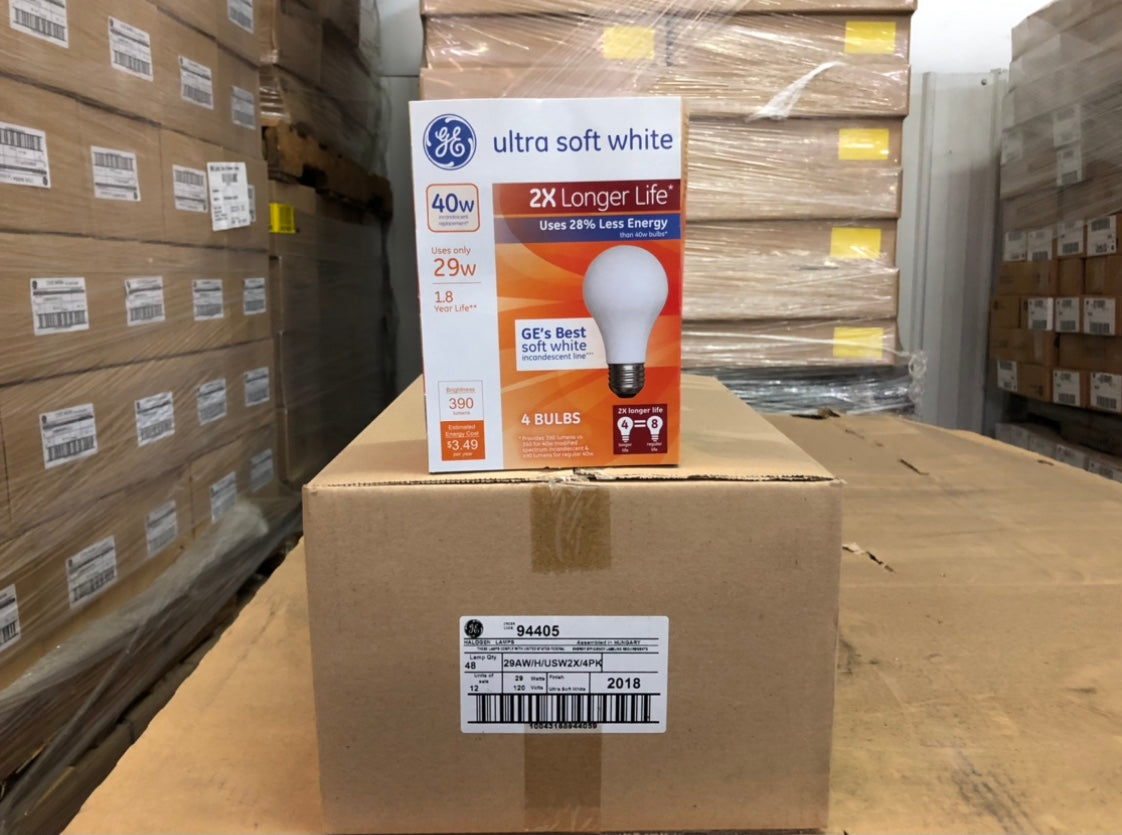 GE Energy-Efficient Soft White 29W A19 94405 (4-pack) - 864 packs/pallet