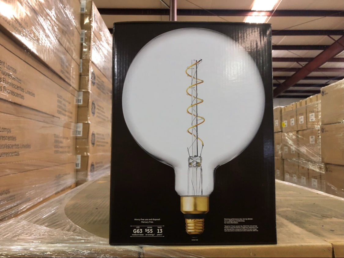 GE Vintage 40-Watt EQ G63 Warm White Dimmable Globe Light Bulb 93099993 (1-pack) - 60 packs/pallet